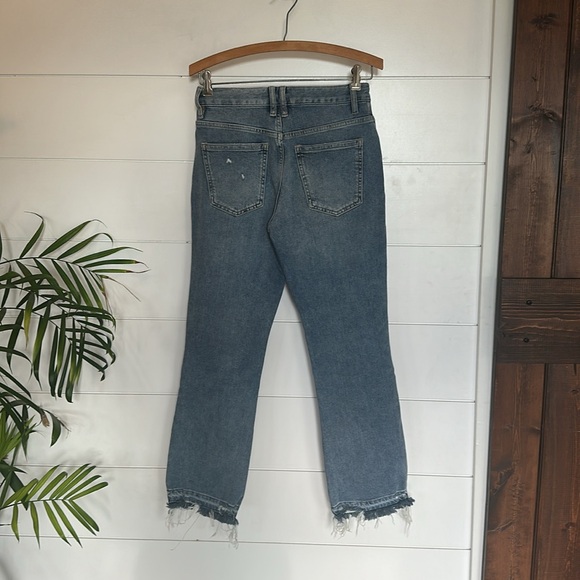 We The Free People Dylan Button Fly High Rise Cropped Bootcut Jeans size 25 d34 - Picture 7 of 11
